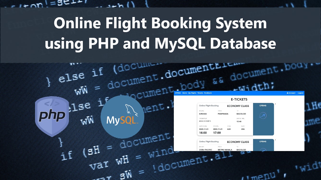 Online Flight Booking Management System using PHP and MySQL Free Source