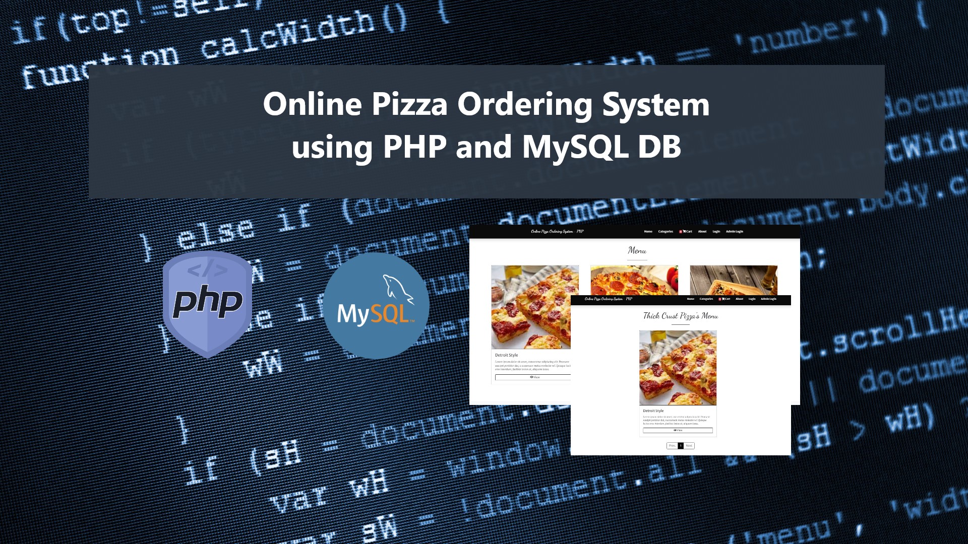 Online Pizza Ordering System in PHP Free Source Code SourceCodester