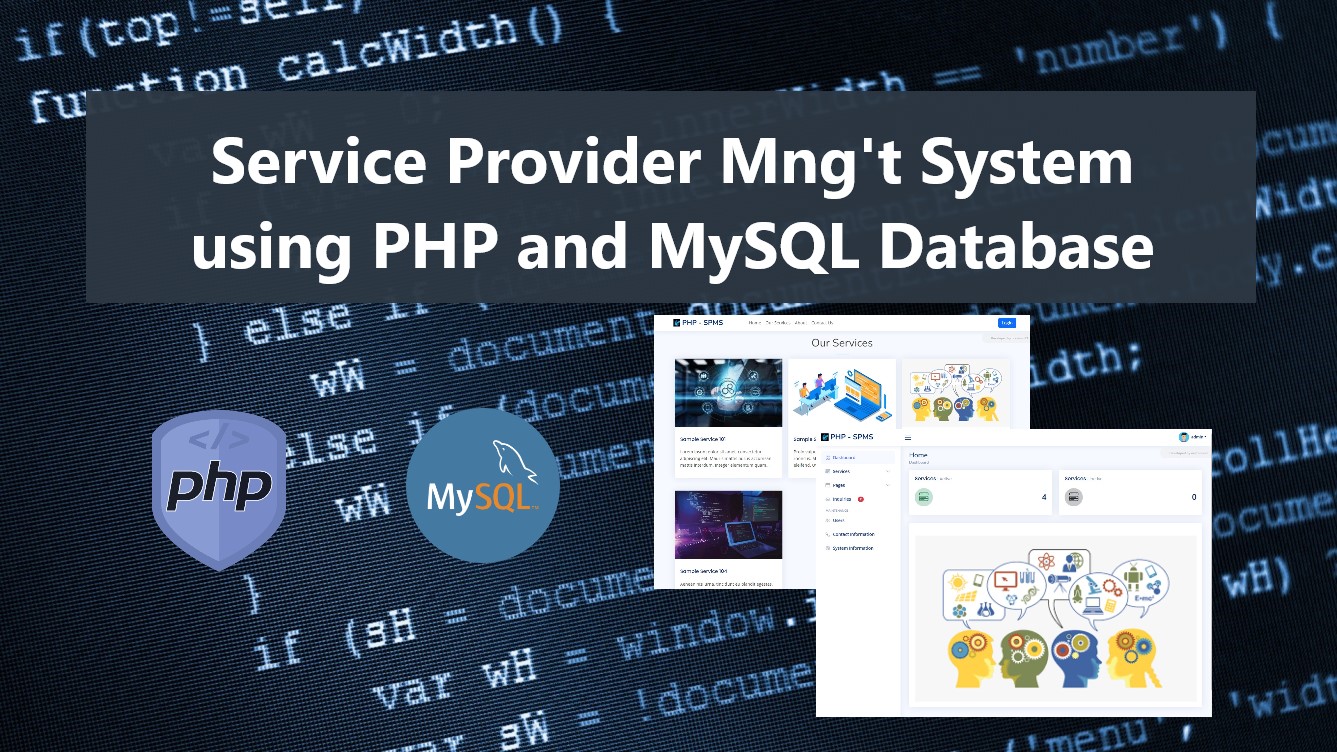 Service Provider Management System using PHP and MySQL Source Code Free