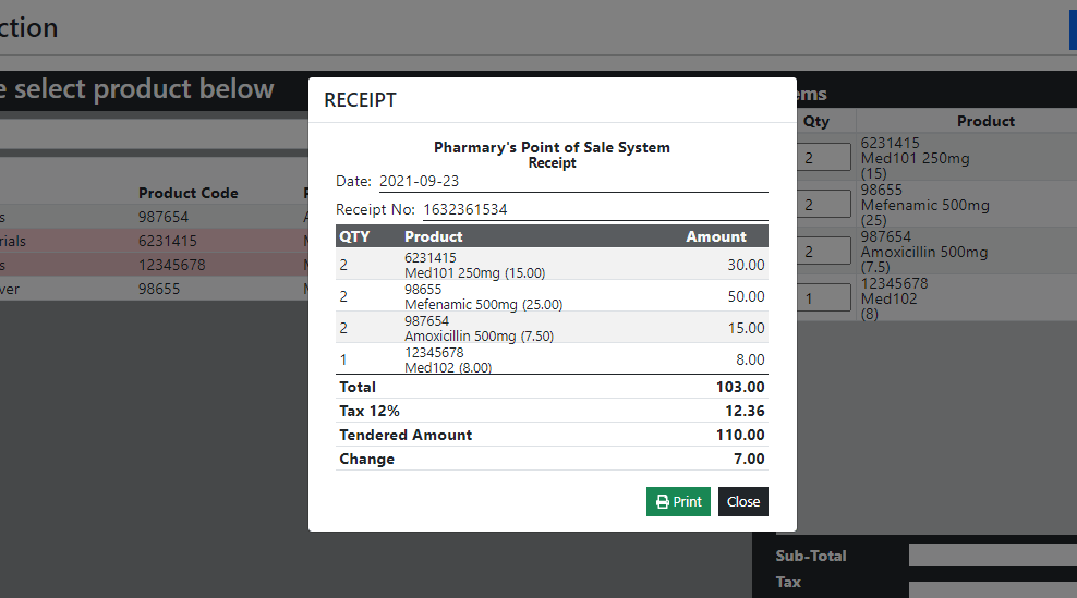 Pharmacy Point of Sale System using PHP and SQLite Free Source Code