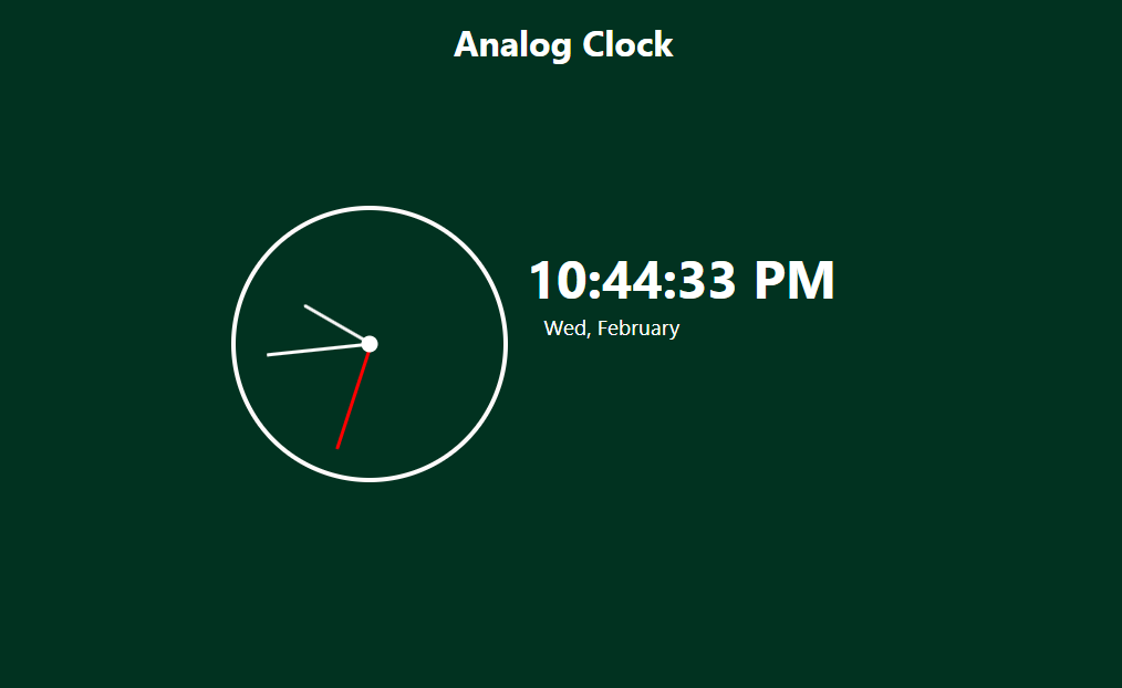 Analog Clock using HTML&CSS in VanillaJS with Source Code SourceCodester