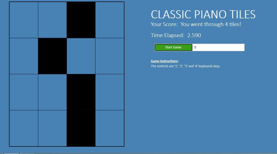 Classic Piano Tiles using JavaScript with Free Source Code SourceCodester