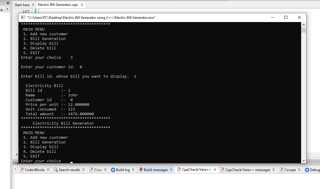 Simple Electric Bill System Generator using C++ with Free Source Code