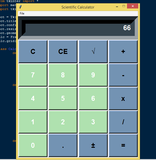 Scientific Calculator using Tkinter in Python with Source Code
