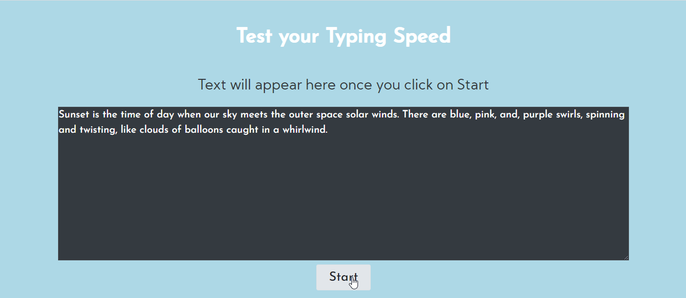 Speed Typing Test App using JavaScript with Source Code Free Source