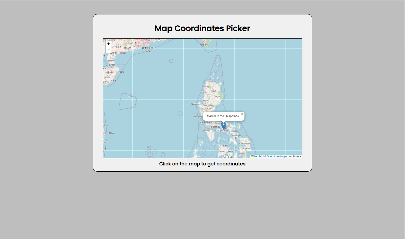 Map Coordinates Picker Using HTML, CSS and JavaScript SourceCodester