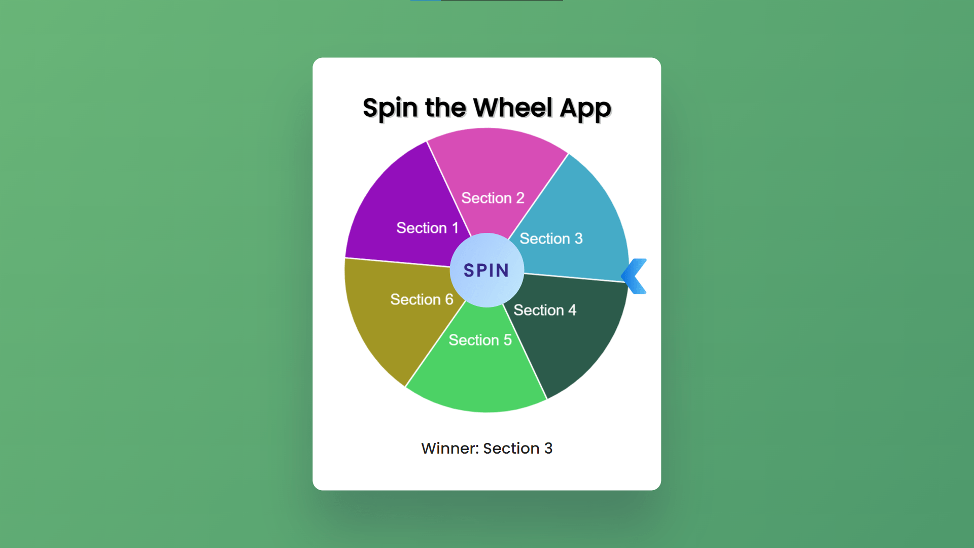 Spin the Wheel App Using HTML, CSS and JavaScript with Source Code