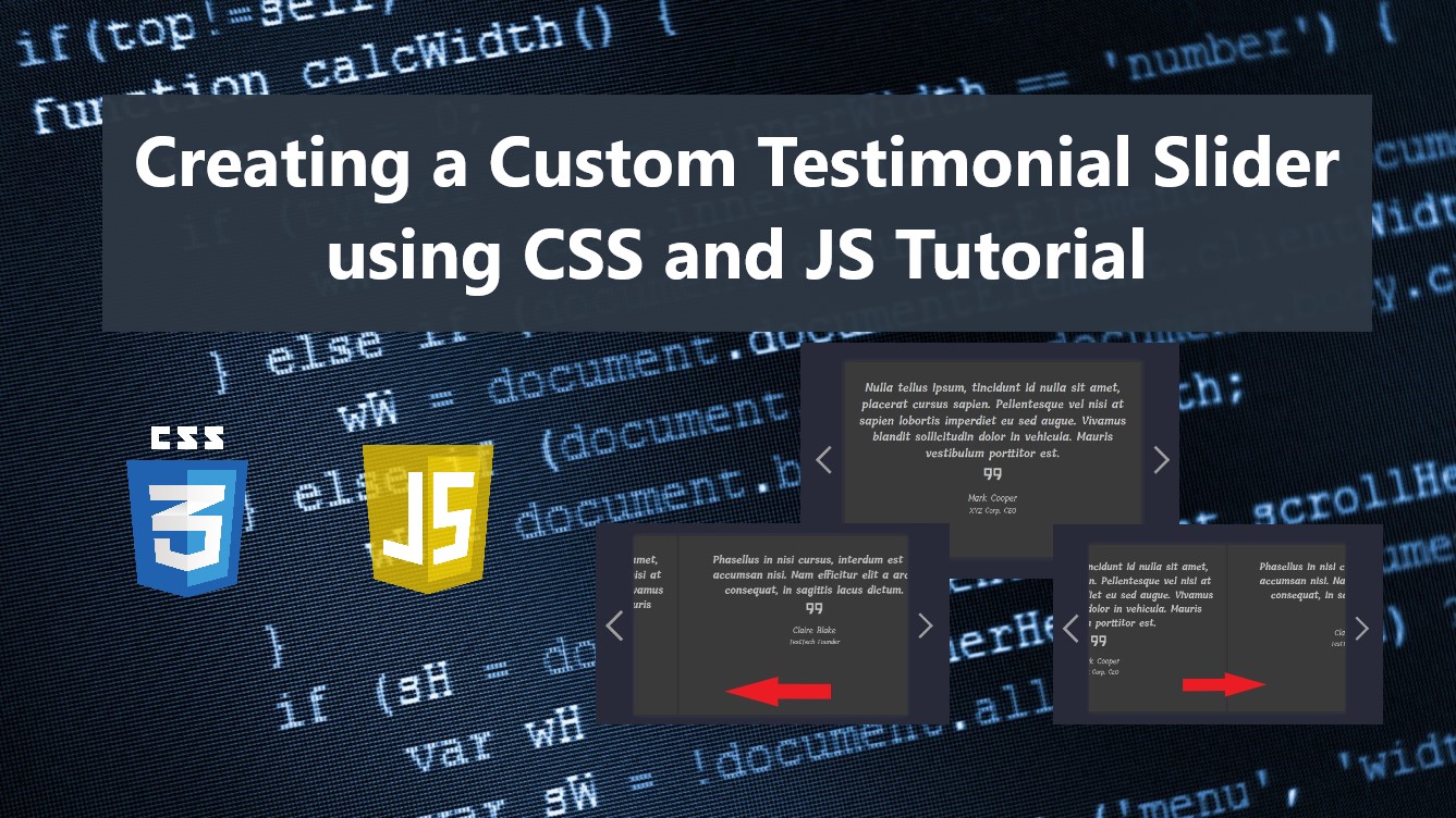 Creating a Custom Testimonial Slider using CSS and JavaScript Tutorial