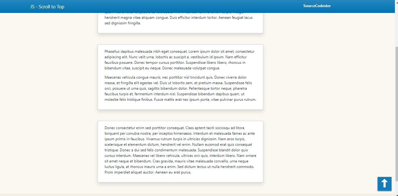 Creating a Scroll Up Button using HTML, CSS, and JavaScript Tutorial