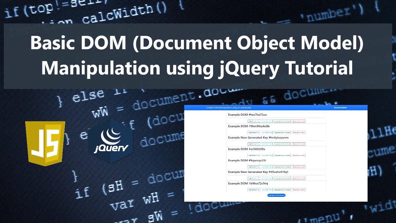 Basic DOM (Document Object Model) Manipulation using jQuery Tutorial