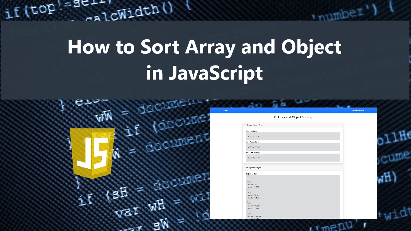 Sorting Array and Object Data in JavaScript Tutorial SourceCodester