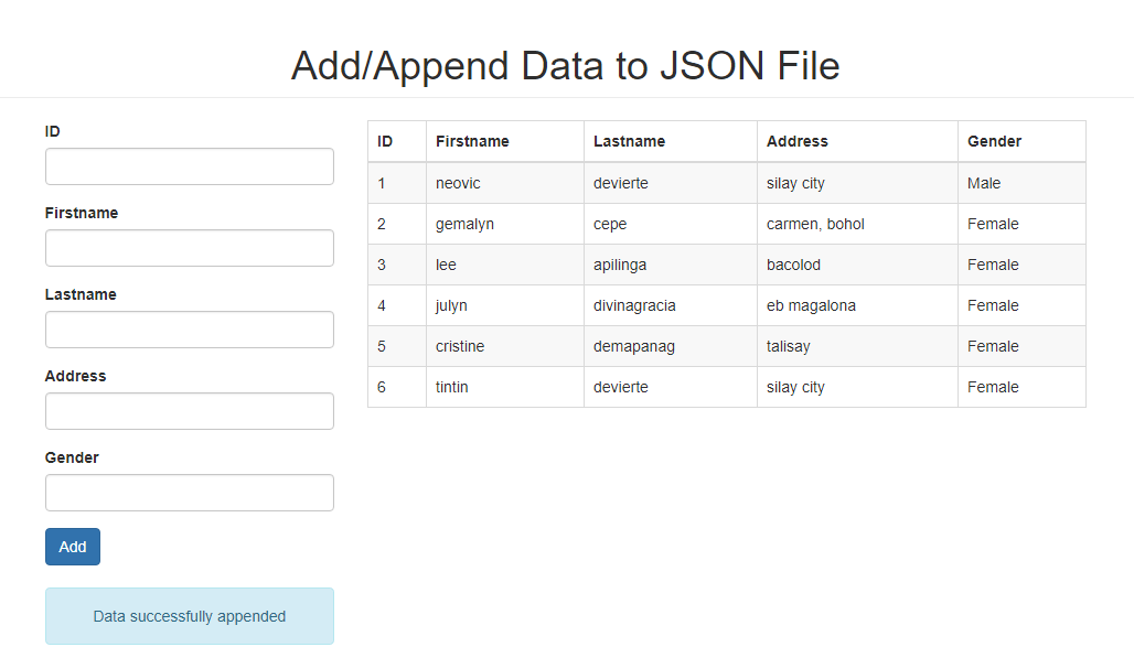 How to Add/Append Data to JSON File using PHP SourceCodester