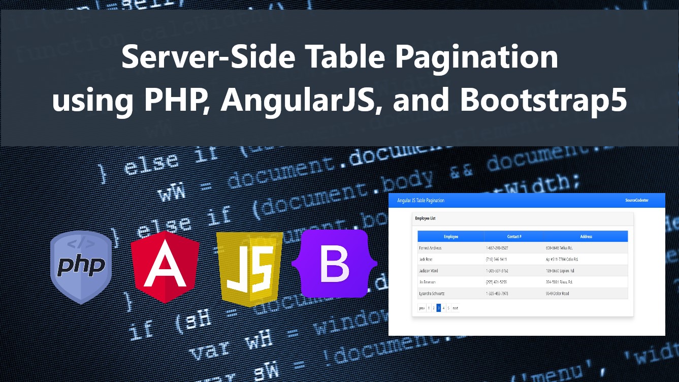ServerSide Table Pagination using PHP, AngularJS, and Bootstrap 5