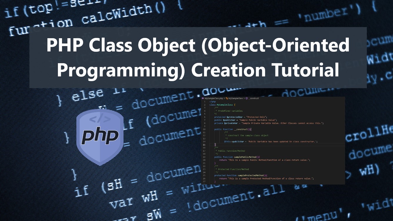 PHP Class (ObjectOriented Programming) Creation Tutorial SourceCodester