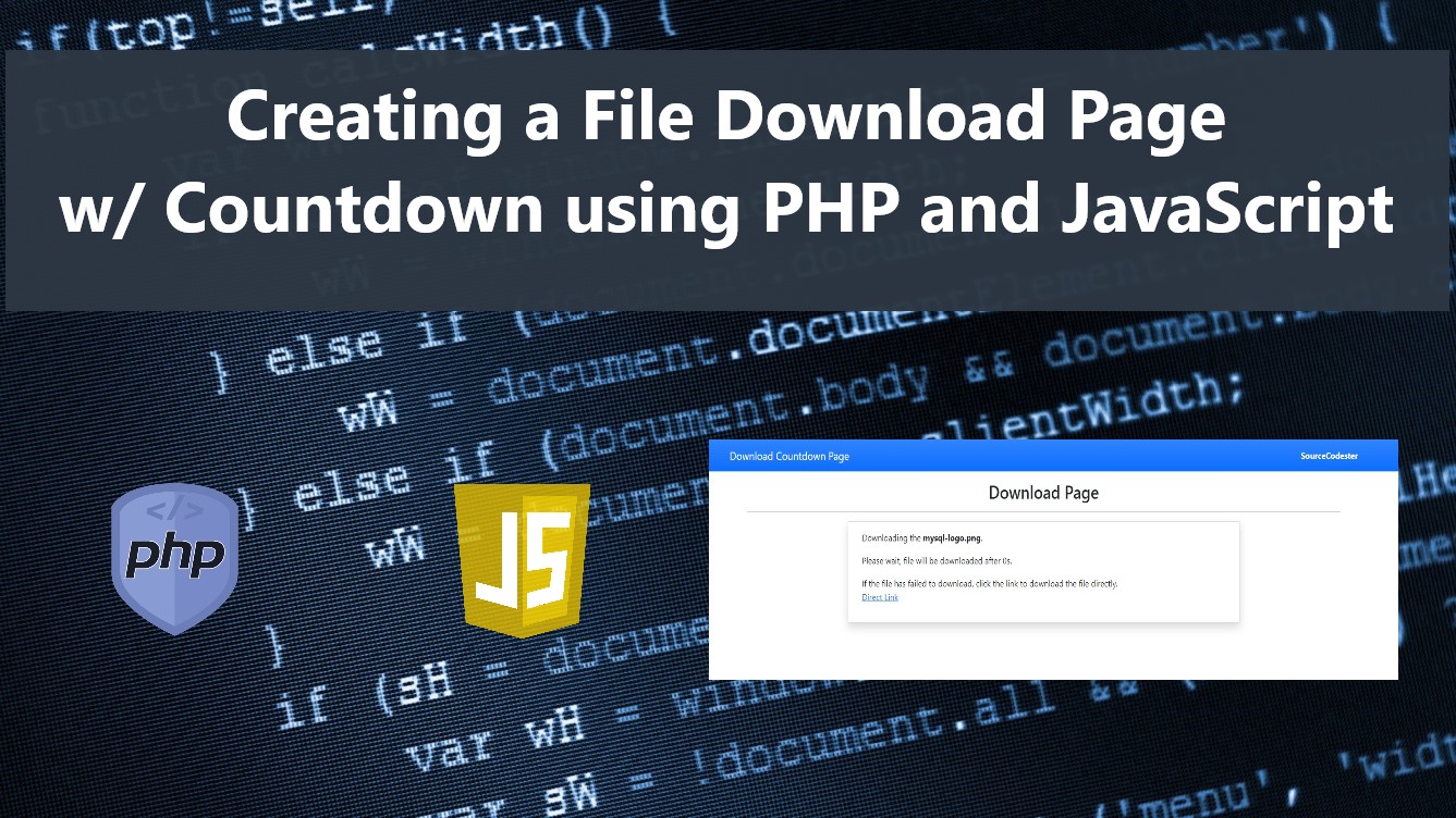 Creating Download Page with Countdown using PHP and JavaScript Tutorial SourceCodester