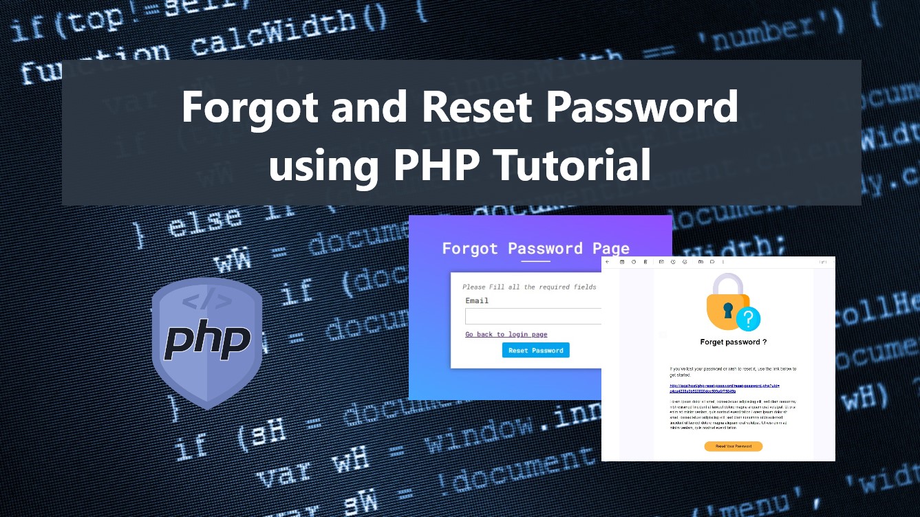 Creating a and Reset Password Feature in PHP and MySQL Tutorial SourceCodester