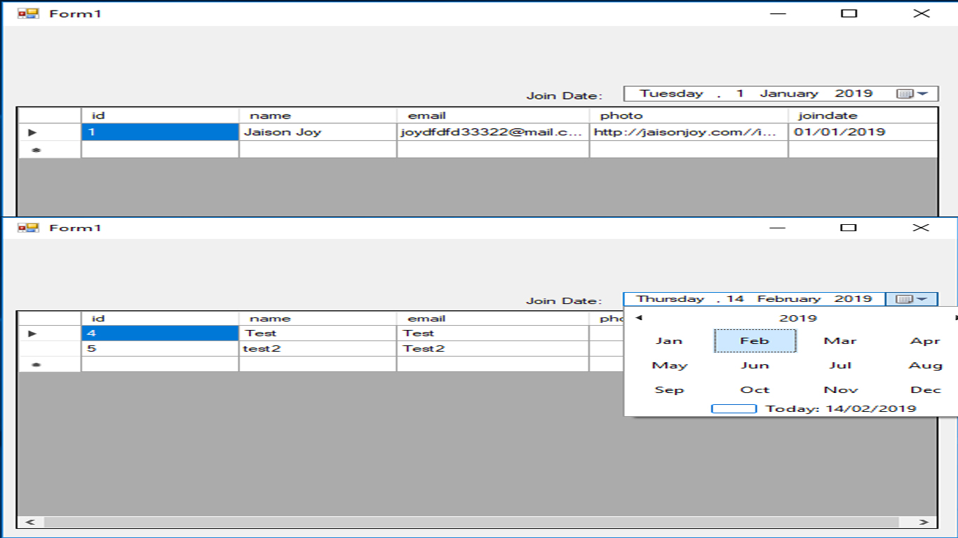 Retrieving Data Using DateTimePicker in SourceCodester