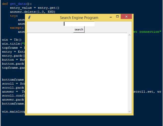 Search Engine Program using Tkinter in Python with Source Code SourceCodester