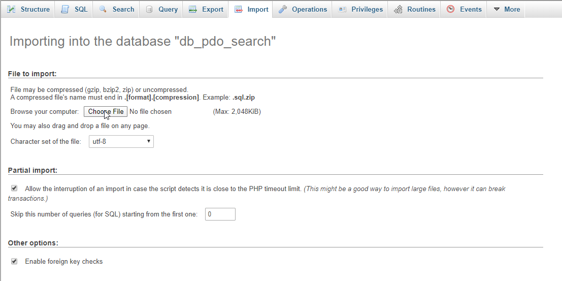 Search Bar Using PDO SourceCodester