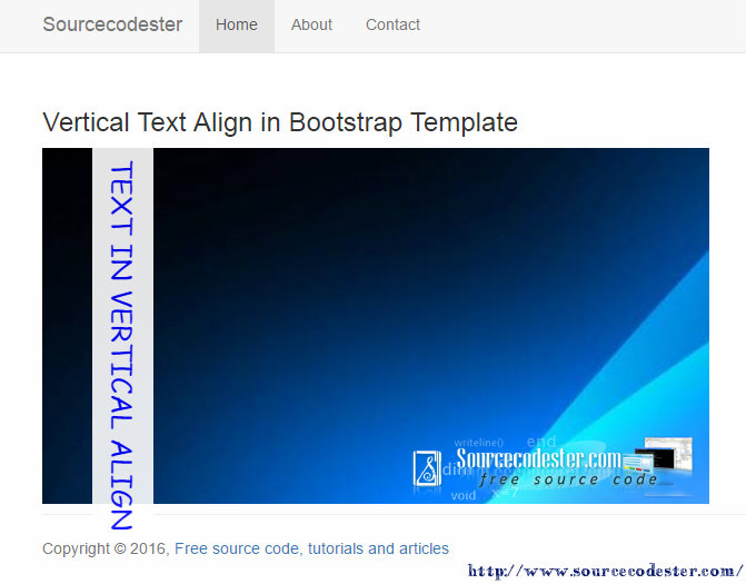 Vertical Text Align in Bootstrap Template SourceCodester