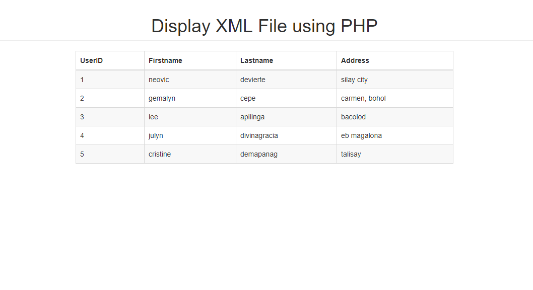 How to Display XML File using PHP SourceCodester