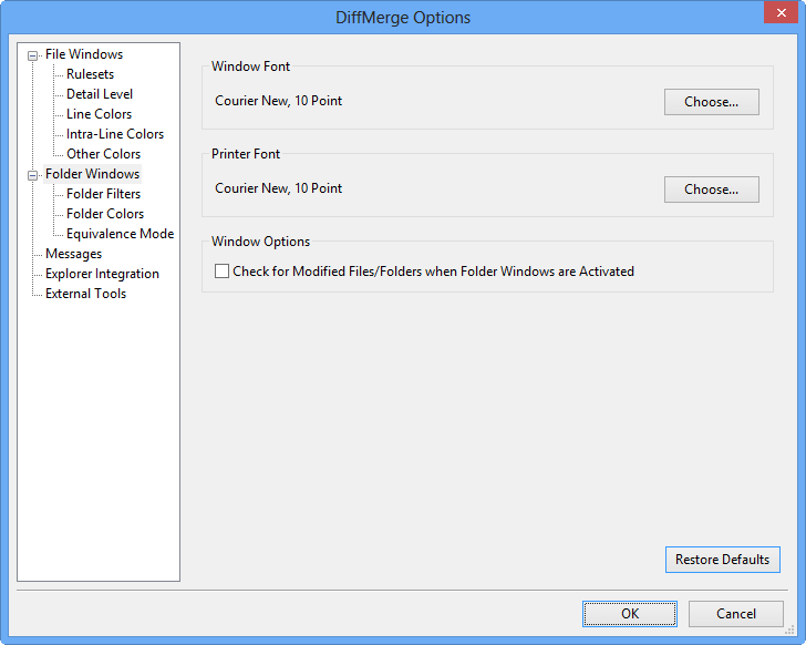 The Folder Windows Page SourceGear DiffMerge