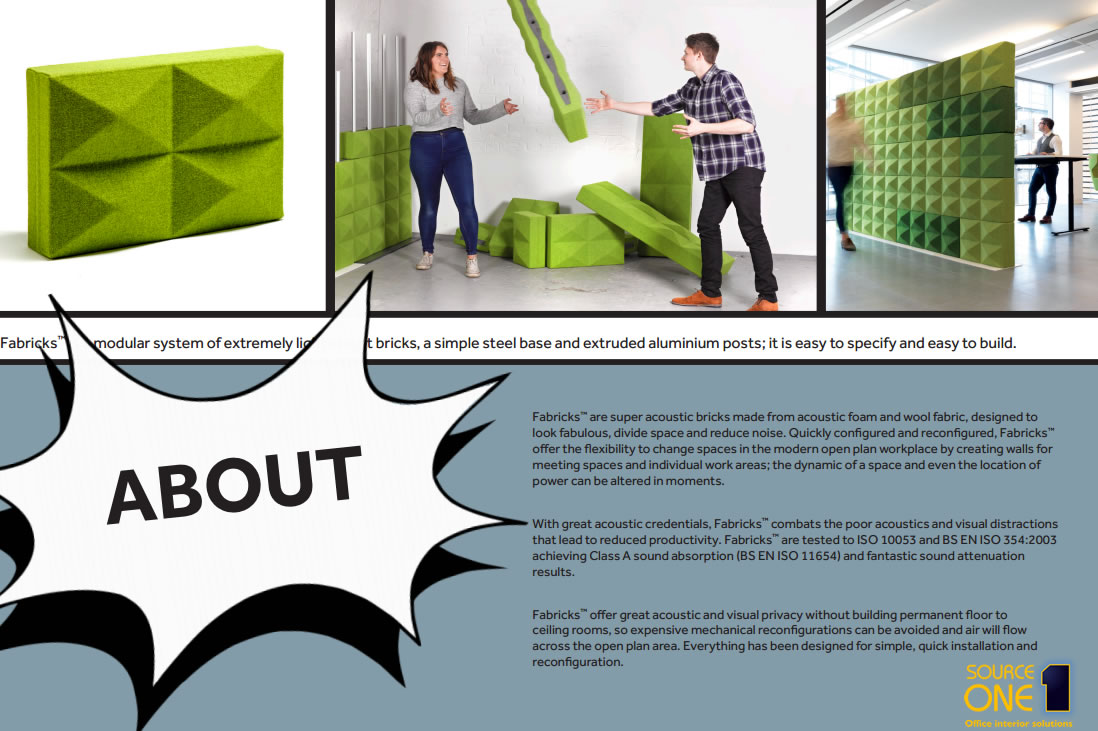 Fabulous acoustic foam bricks to cut office noise of all types