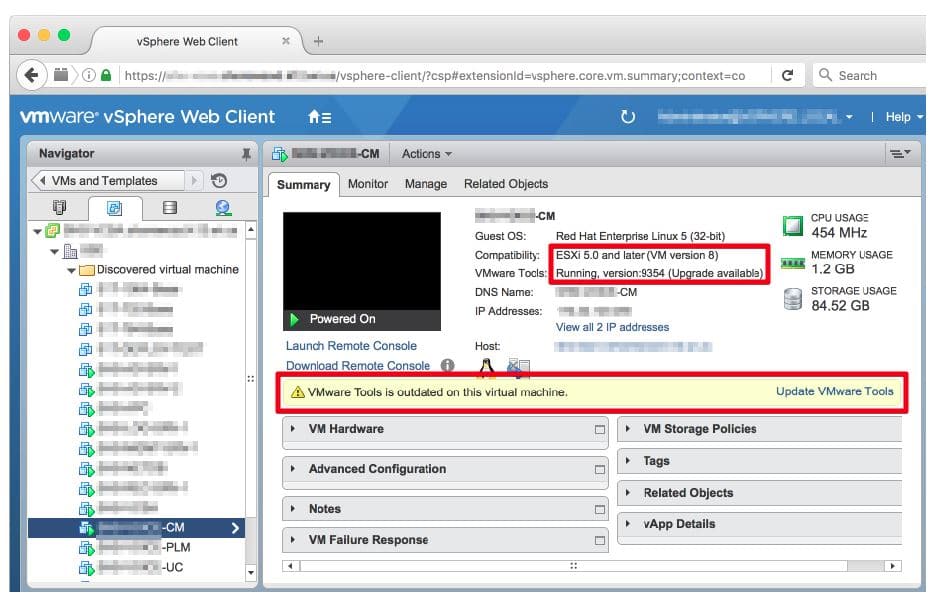 How to Upgrade VMware tools and hardware for Cisco virtual servers