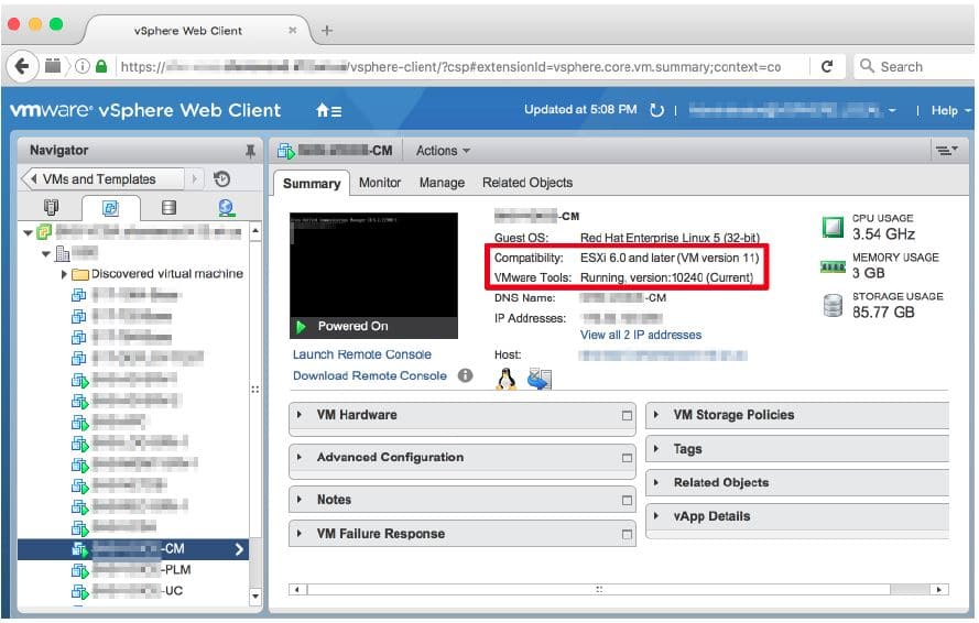 How to Upgrade VMware tools and hardware for Cisco virtual servers