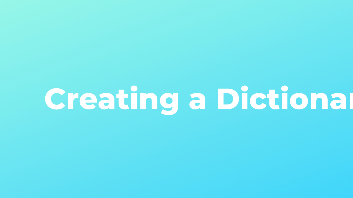 Solved Creating a Dictionary using builtin function dict2829 in