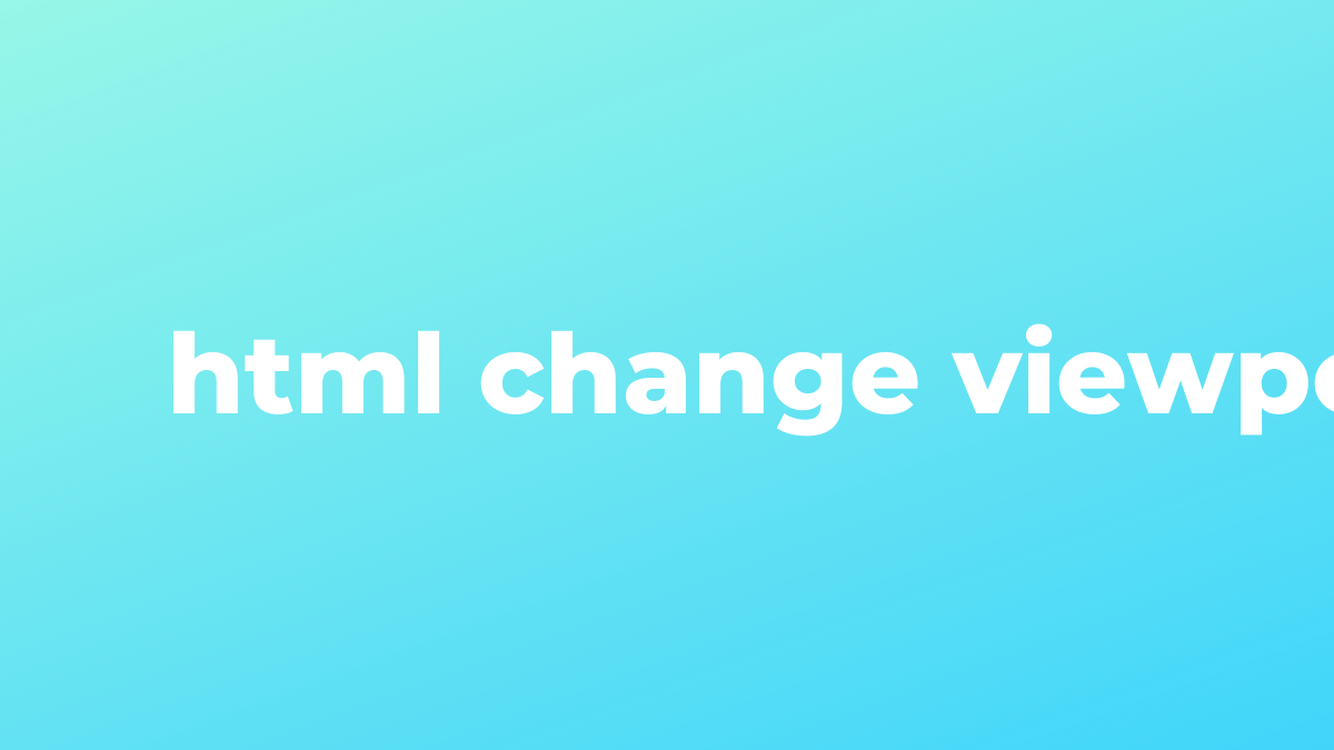 Solved change viewport to smartphone size in HTML SourceTrail
