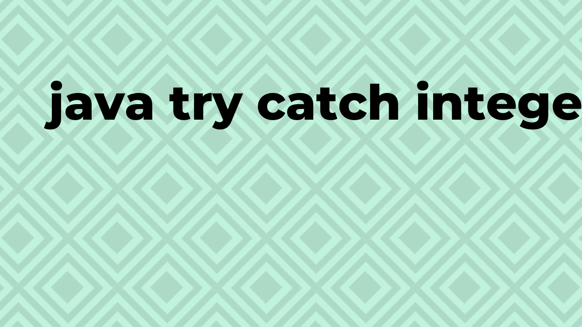 try catch integer.parseint SourceTrail