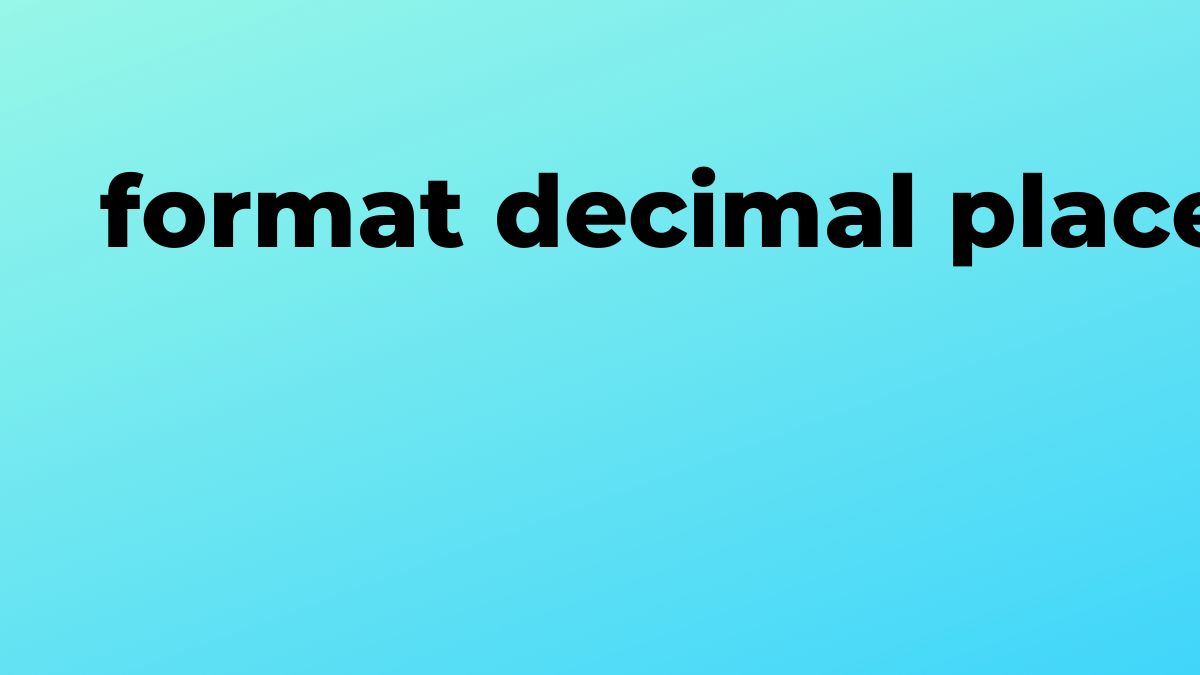 Solved format decimal place in Swift SourceTrail