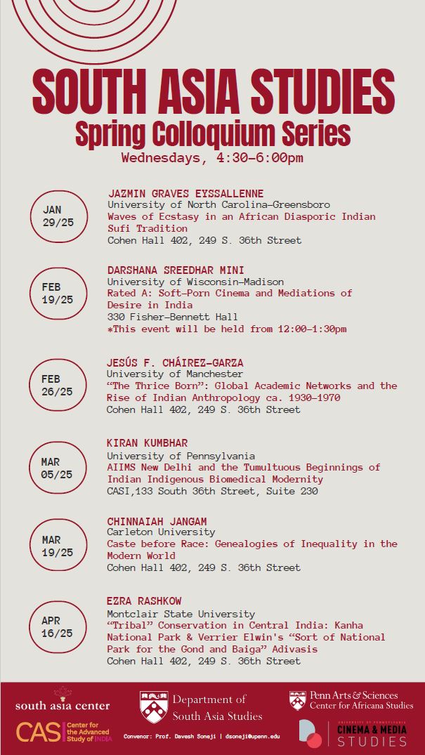 SAST Spring 2025 Colloquium Series South Asia Studies