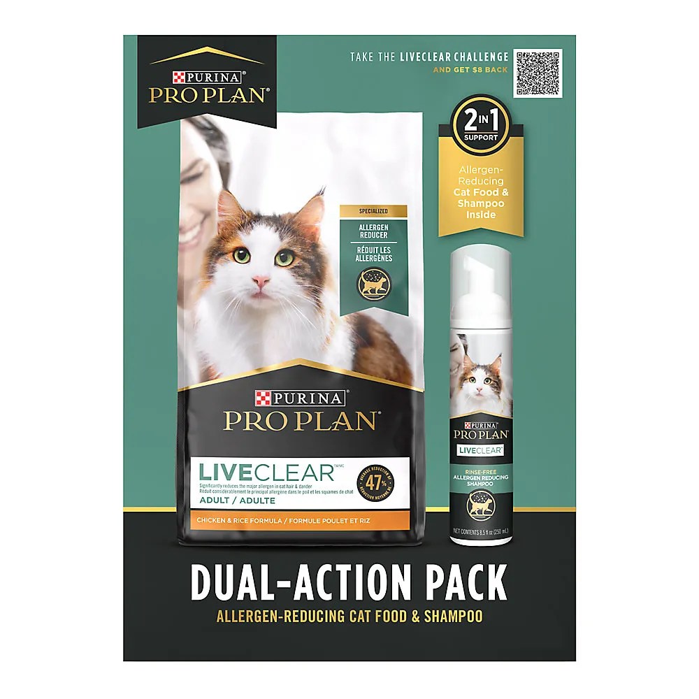Shop Purina Pro Plan LiveClear Adult Dry Cat Food & Shampoo Starter Kit
