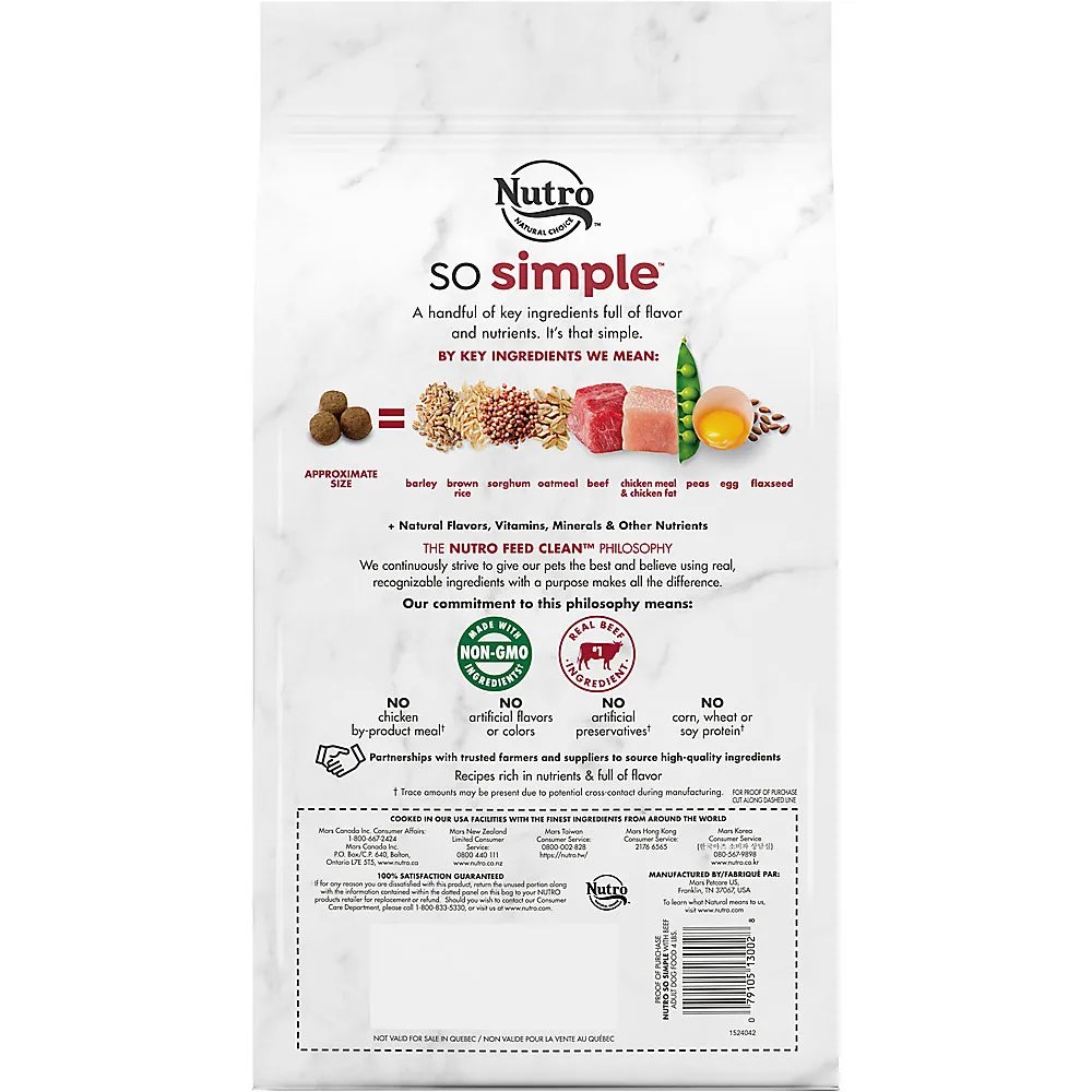 Shop Nutro So Simple Adult Dry Dog Food Non Gmo, Natural, Beef 4Lb