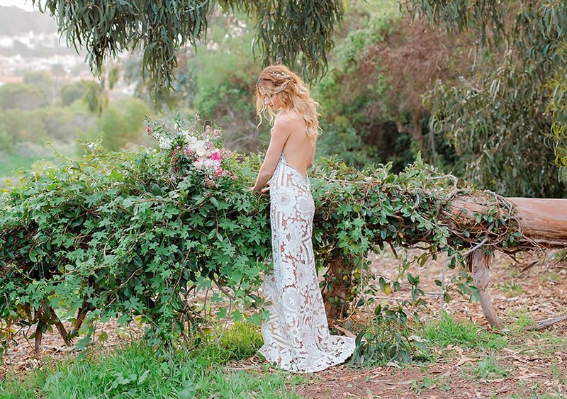 Boho_Chic_Wedding_InspirationBackless_Wedding_Dress Southern Bride