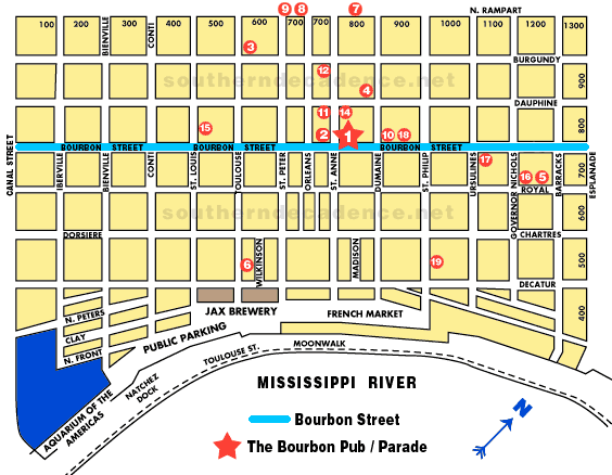 Map Of French Quarter Restaurants Southern Decadence Map