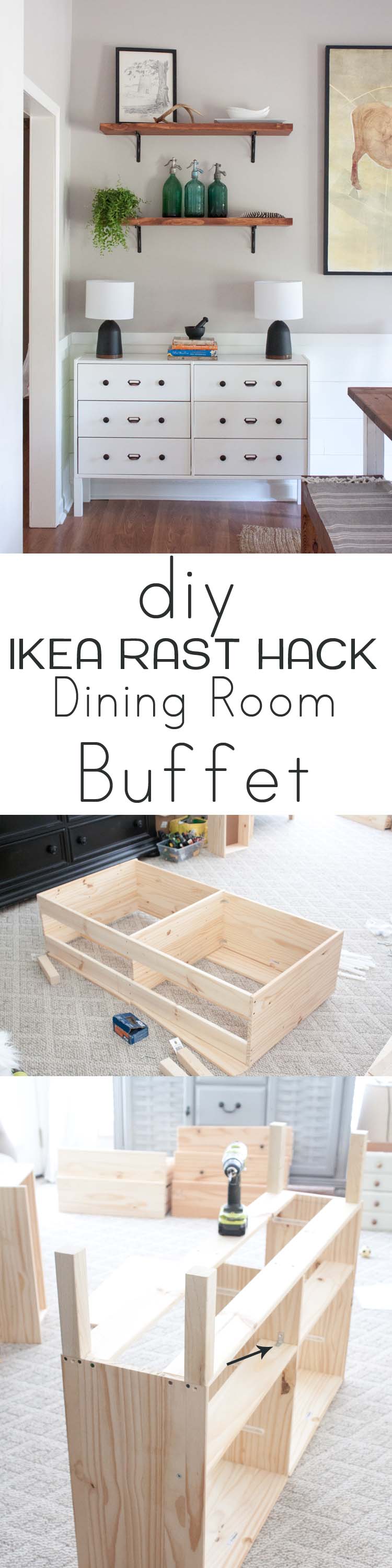 DIY Dining Room Buffet IKEA Rast Hack Southern Revivals