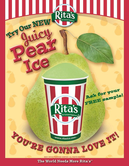 Rita's Italian Ice Free Juicy Pear Ice Southern Savers
