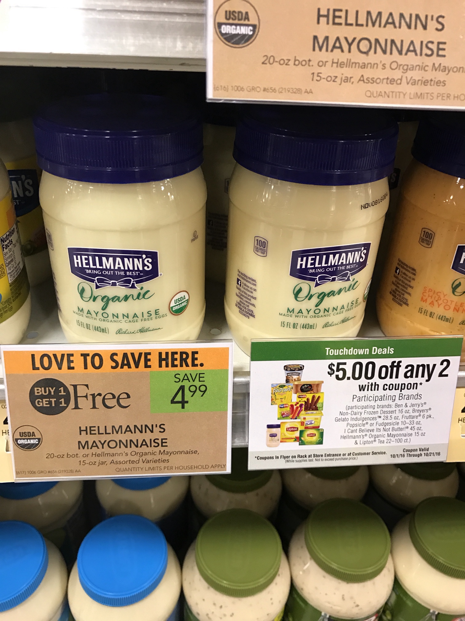 Free Hellmann's Organic Mayonnaise at Publix Southern Savers