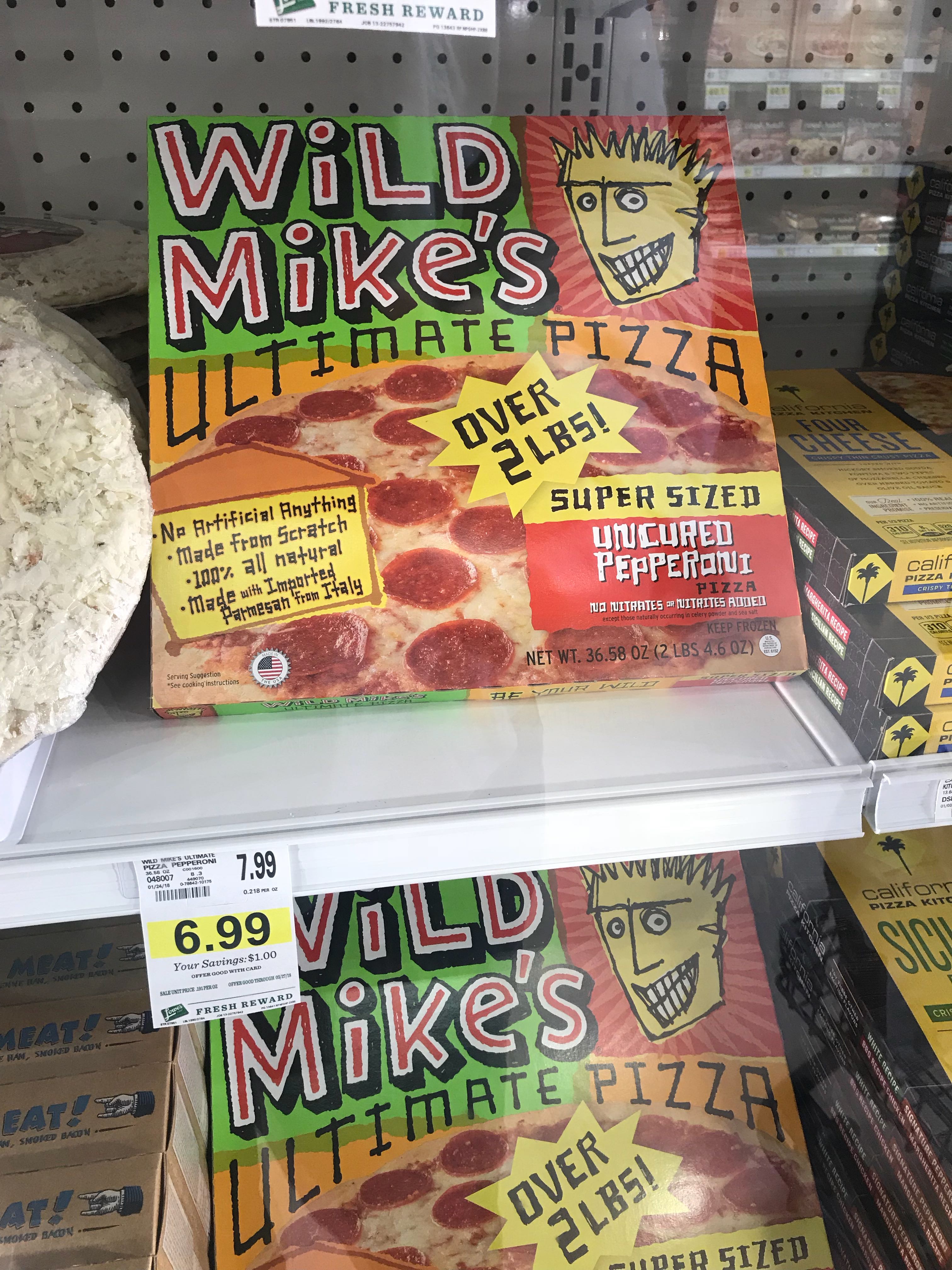 Wild Mike's Frozen Pizzas, 4.66 each Southern Savers