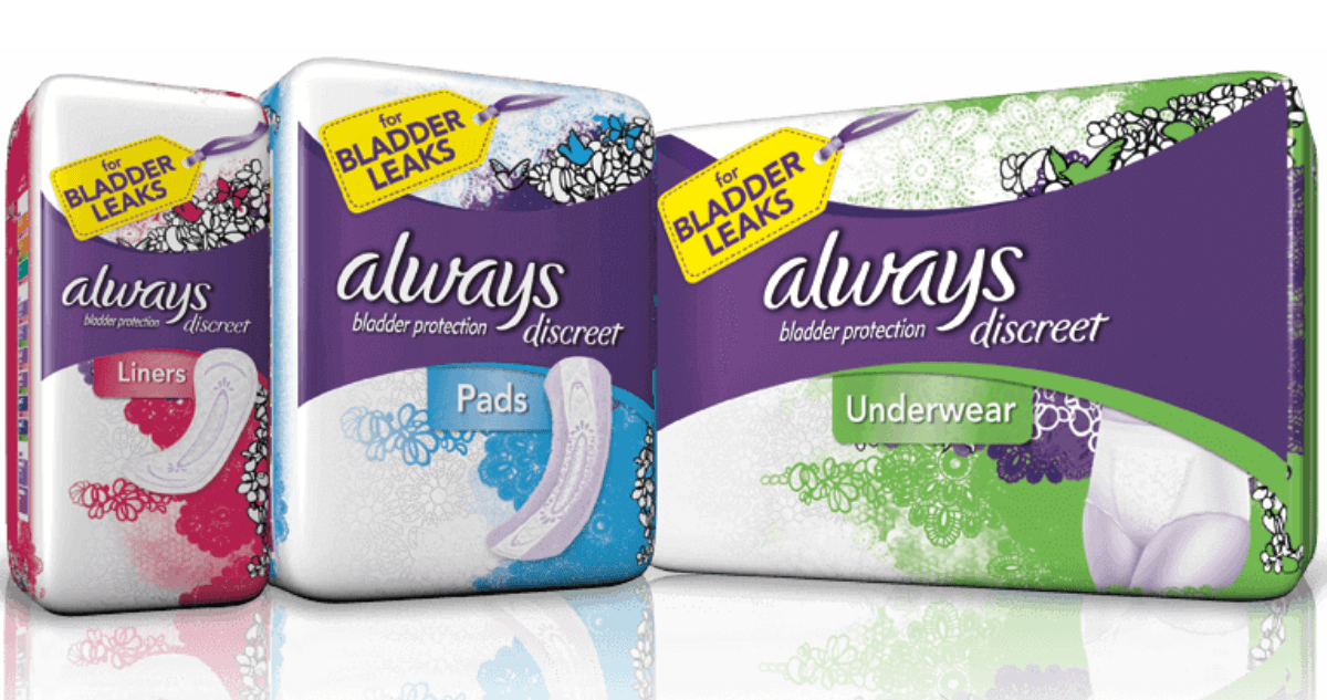 Free Always Discreet Pads or Underwear from Rite Aid Southern Savers