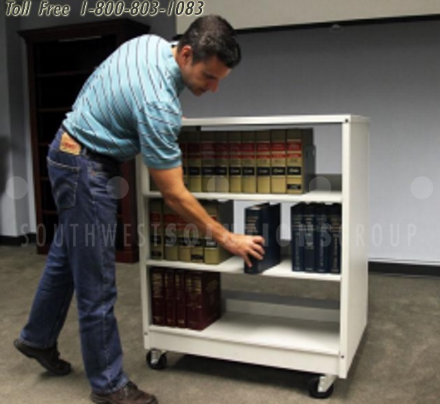 Portable Library Shelving Carts Restocking Heavy Bookstack Reference