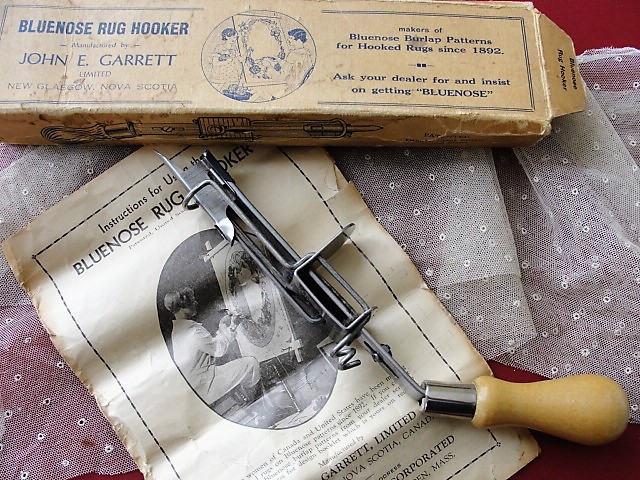 BlueNose Rug Hook Tool Original Box and Instructions For Making Hooked
