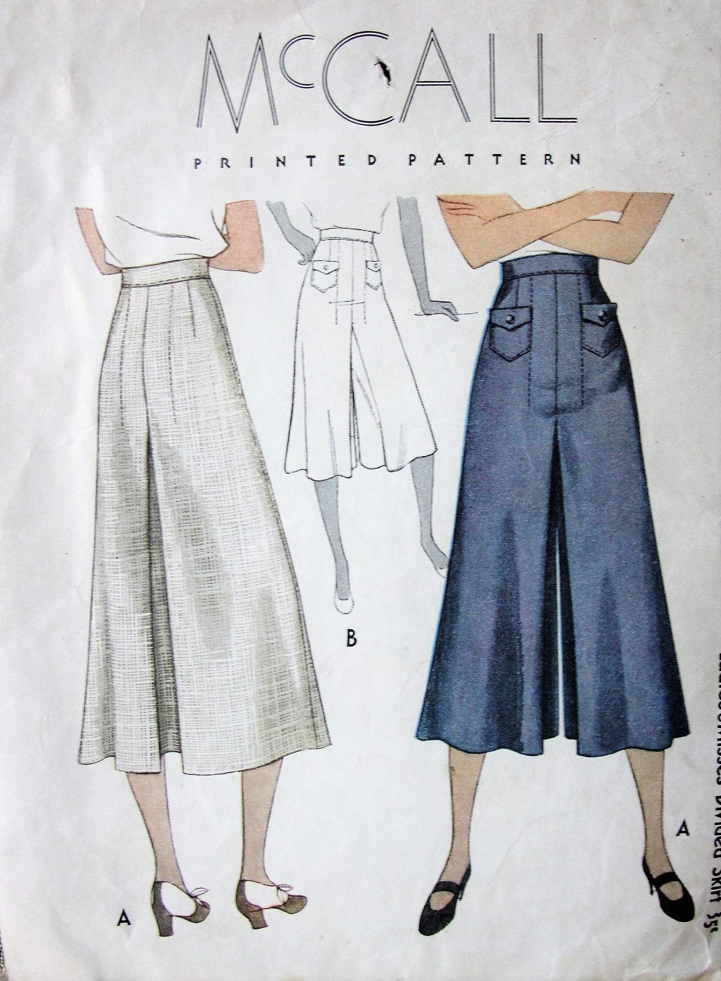 1930s LOVELY Divided Skirt Pattern McCALL 9112 Beautiful Thirties