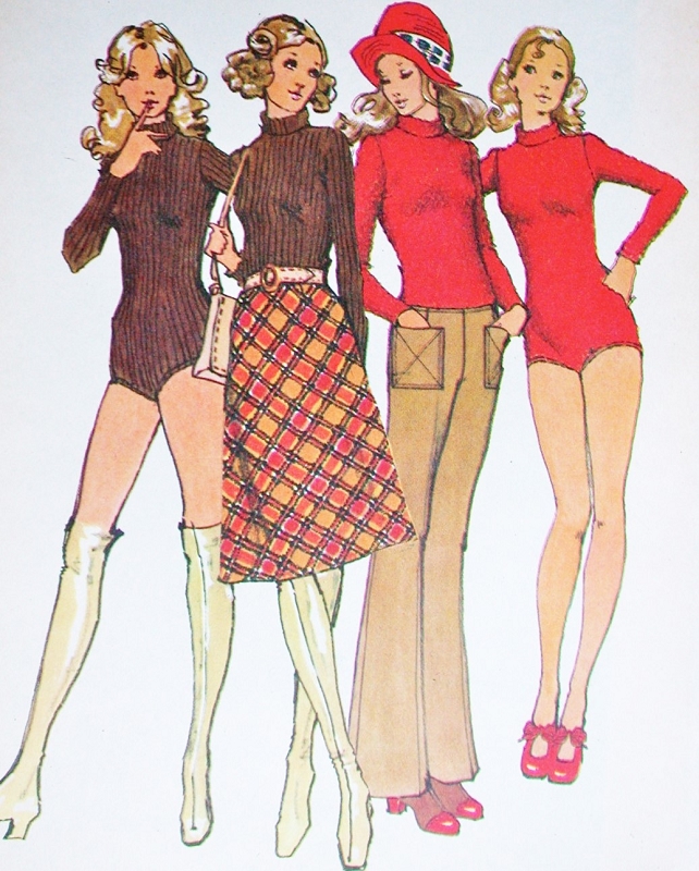 1970s FAB BodySuit Bias Skirt and Hip Hugger Bell Bottom Pants Pattern