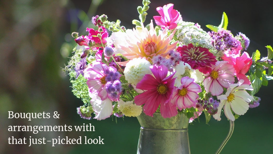 Fresh, naturallystyled floral arrangements with home grown Surrey flowers