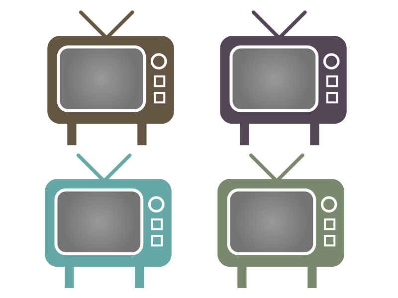 レトロなブラウン管テレビのイラスト03 | イラスト無料・かわいいテンプレート テレビ・レトロイラスト素材02 | イラスト無料・かわいいテンプレート