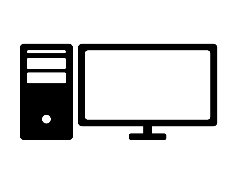 ノートパソコンとマウスのシルエット | 無料のAi・Png白黒シルエットイラスト Pc・タワー型パソコンシルエット素材 | イラスト無料・かわいいテンプレート